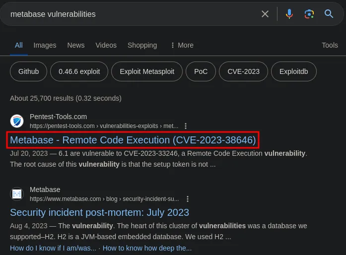 Searching for Metabase Vulnerabilities