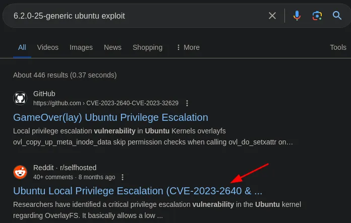 Privilege Escalation Search