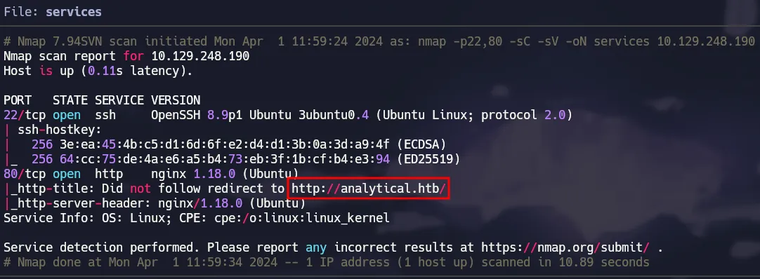 Nmap Results: Services