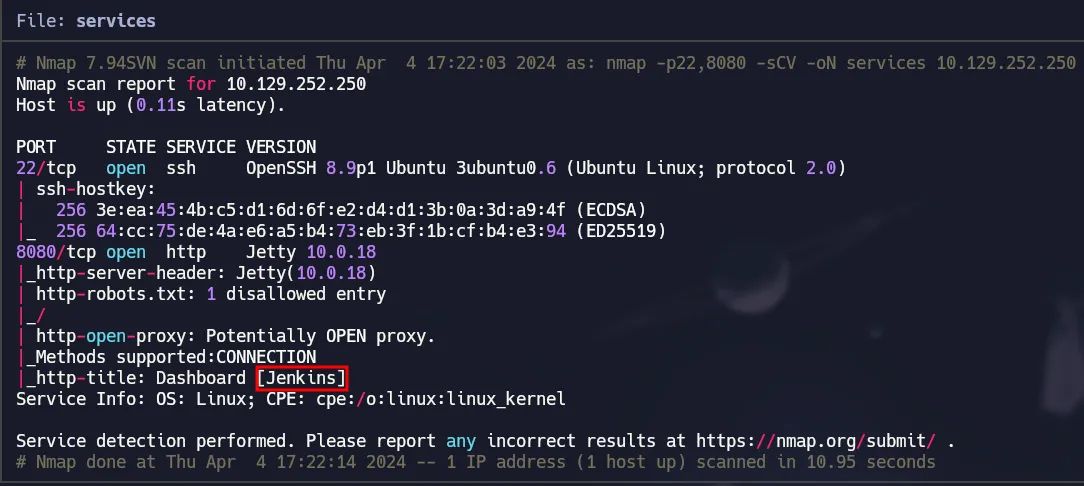 Nmap Results: Services