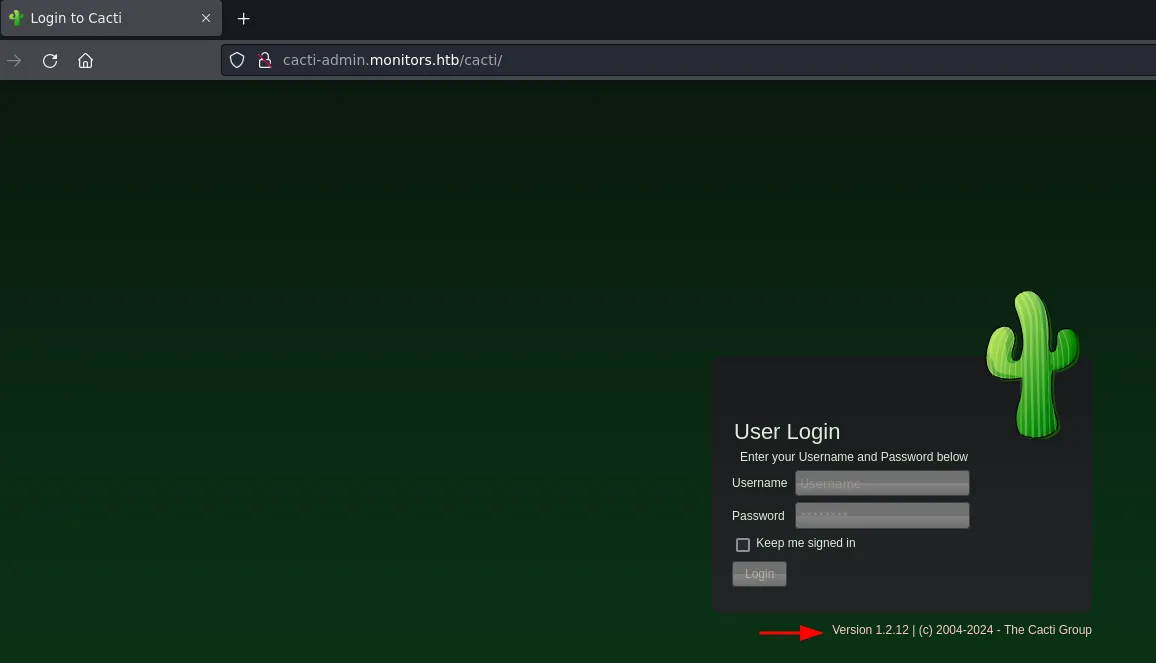 Cacti Login Panel